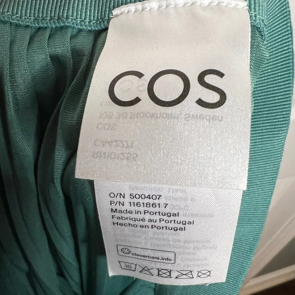 COS Wide Leg Pleated Palazzo Pants Teal Blue Green Womens Size Small GUC - Picture 6 of 8